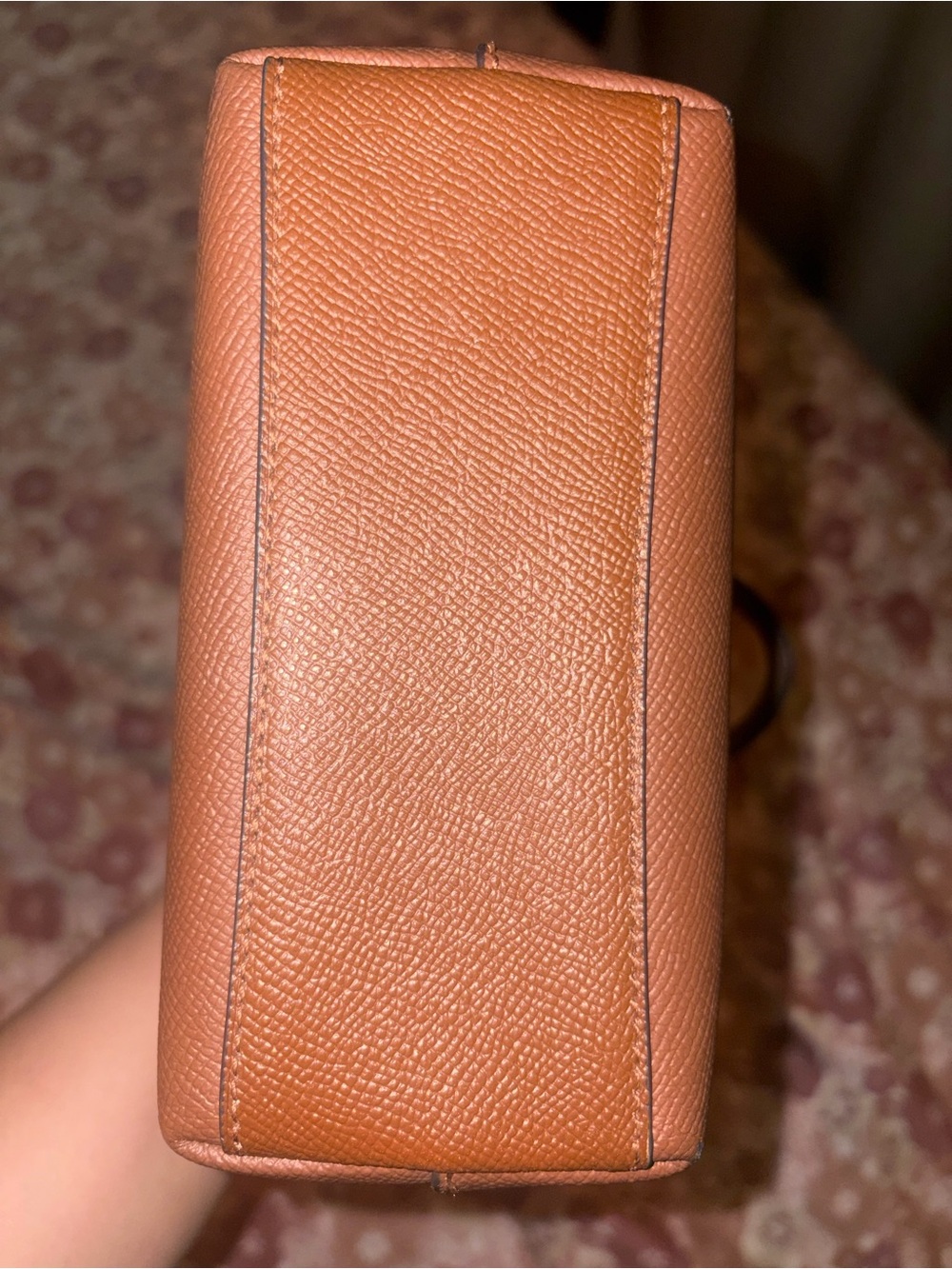 Coach Brown Pebbled Leather Zip Satchel mini with Gold Hardware - Picture 4 of 7